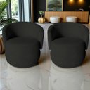 Ver imagem 7 de Kit 2 Poltronas Decorativa Beatriz Orgânica Veludo Preto