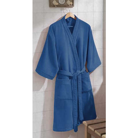 Roupão Veludo Adulto Confort (ad-2) - Tamanho Gg - 100% Algodão - Azul 10195