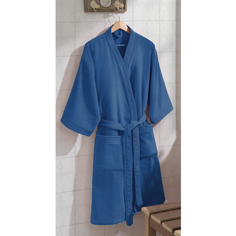 Roupão Veludo Adulto Confort (AD-2) - Tamanho GG - 100% Algodão - Azul 10195 Roupão Veludo Adulto Confort (AD-2) - Tamanho GG - 100% Algodão - Azul 10195