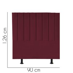 Cabeceira Estofada Carla 90CM Solteiro Suede Bordo - D A DECOR - 3