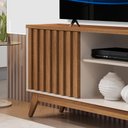 Ver imagem 3 de Rack Ripado para Tv 55 Polegadas Off White Freijo Malbec Germai