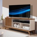 Ver imagem 1 de Rack Ripado para Tv 55 Polegadas Off White Freijo Malbec Germai