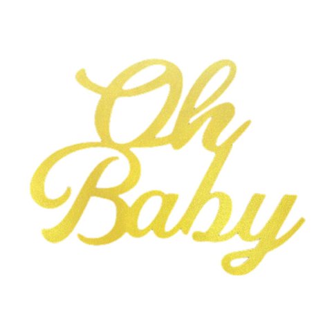 Palavra Placa Decorativa Mdf Chá Revelação Dourado 45x35 Cm