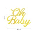 Ver imagem 5 de Palavra Placa Decorativa Mdf Chá Revelação Dourado 45x35 Cm