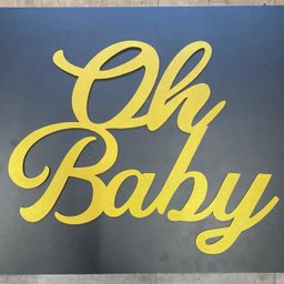 Palavra Placa Decorativa Mdf Chá Revelação Dourado 45x35 Cm - 2