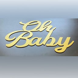 Palavra Placa Decorativa Mdf Chá Revelação Dourado 45x35 Cm - 3