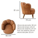 Ver imagem 3 de Poltrona Decorativa Organica Flora Pes Madeira Courino Tcs 727 Moll