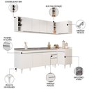 Ver imagem 3 de Armário de Cozinha Modulado de Canto Esquerdo 5 Peças Cp54 com Pia Inox Branco - Lumil Lumil Móveis