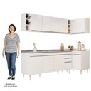 Ver imagem 5 de Armário de Cozinha Modulado de Canto Esquerdo 5 Peças Cp54 com Pia Inox Branco - Lumil Lumil Móveis