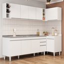 Ver imagem 2 de Armário de Cozinha Modulado de Canto Esquerdo 5 Peças Cp54 com Pia Inox Branco - Lumil Lumil Móveis