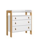Ver imagem 1 de Cômoda 3 Gavetas C/nicho Fantasia Branco Acetinado - Montanaris Decor