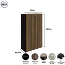 Ver imagem 3 de Armário Alto 2 Portas com Chave 161cm x 80cm Fechado com Prateleiras Cor:Nogal Málaga com Preto