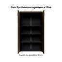 Ver imagem 4 de Armário Alto 2 Portas com Chave 161cm x 80cm Fechado com Prateleiras Cor:Nogal Málaga com Preto
