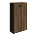 Ver imagem 2 de Armário Alto 2 Portas com Chave 161cm x 80cm Fechado com Prateleiras Cor:Nogal Málaga com Preto