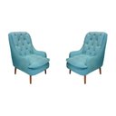 Ver imagem 1 de Kit 2 Poltronas Decorativas Lille Suede Azul Turquesa - Dominic Decor