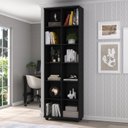 Ver imagem 1 de Estante de Livros 100% MDF 74CMX225CM 12 Nichos Preto