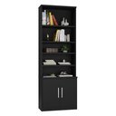 Ver imagem 2 de Estante Multiuso para Livros 2 Portas 5 Prateleiras 100% MDF 223CMX78,5cm Preto