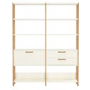 Ver imagem 2 de Estante para Livros 1 Porta 2 Gavetas 100% Mdf E92 Off White/freijó/gold - Pradel