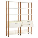 Ver imagem 3 de Estante para Livros 1 Porta 2 Gavetas 100% Mdf E92 Off White/freijó/gold - Pradel