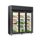 Ver imagem 2 de Expositor 3 Portas Preto GEAS3P 4 Prateleiras 220V Gelopar