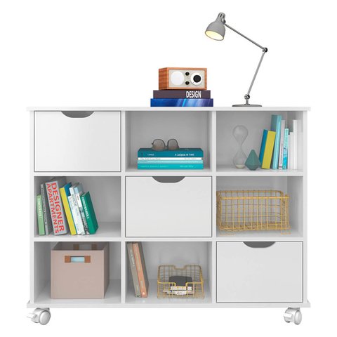 Nicho Organizador c/ 3 Gavetas com Rodízio Roterdã Q01 - Doce Sonho Móveis NICHO ORGANIZADOR NICHO D