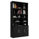 Ver imagem 3 de Estante Multiuso de Livros 2 Portas 100% MDF 223CMX117CM Preto