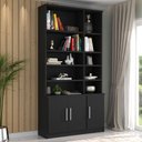 Ver imagem 1 de Estante Multiuso de Livros 2 Portas 100% MDF 223CMX117CM Preto