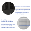 Ver imagem 7 de Estante para Livros 6 Portas Moderno Preto