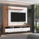 Ver imagem 1 de Painel Ripado para TV até 65 Polegadas 180CMX165CM 3 Gavetas BP Foscarini Branco