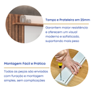 Ver imagem 6 de Painel Ripado para TV até 65 Polegadas 220CMX165CM 3 Gavetas BP Foscarini Branco