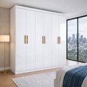 Ver imagem 1 de Guarda-roupa Casal Liberdade 6 Portas 2 Gavetas 100% Mdf Branco - Pnr Móveis