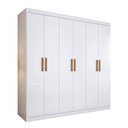Ver imagem 3 de Guarda-roupa Casal Liberdade 6 Portas 2 Gavetas 100% Mdf Branco - Pnr Móveis