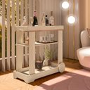 Ver imagem 1 de Carrinho Bar Aparador com Rodas Rosé - Naturale