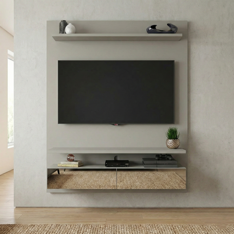Painel para TV até 55 Polegadas 135cmx165cm 2 Gavetas Espelhadas Bp1060E Yescasa