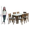 Conjunto Sala de Jantar Mesa Miami 1,60m 6 Cadeiras Dakar Cedro / Off White / Mascavo Dobuê - 6