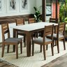 Conjunto Sala de Jantar Mesa Miami 1,60m 6 Cadeiras Dakar Cedro / Off White / Mascavo Dobuê - 2