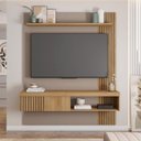 Ver imagem 2 de Painel para TV Cristal 60" 150cm MDF-MDP com Nicho Amadeirado Sallar Home
