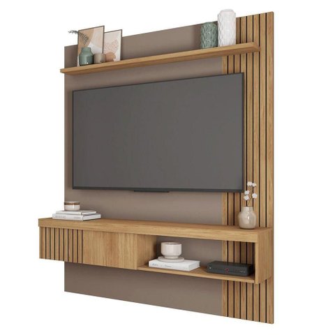 Painel para TV Cristal 60" 150cm MDF-MDP com Nicho Amadeirado Sallar Home