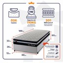 Ver imagem 4 de Conjunto Cama Box Solteiro c/ Molas Ensacadas Durham Branco 88x188x60