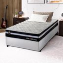 Ver imagem 1 de Conjunto Cama Box Solteiro c/ Molas Ensacadas Durham Branco 88x188x60