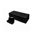 Ver imagem 3 de Kit Cabeceira Geovana + Calçadeira Baú Mirage King Size 195cm Suede - Ecotec Decor:Preto