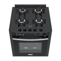 Fogao a Gas de Embutir 4 Bocas Venax Gaudi Platinum Vitreo Preto Gas Glp 220 V - 6