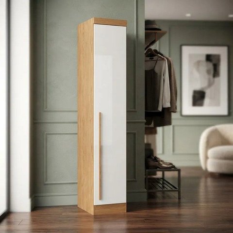 Guarda-Roupa Modulado 1 Porta Infinity Marrom/Cedro/Branco