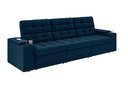 Ver imagem 3 de Sofá Confort Premium 2,30m Assento Retrátil e Reclinável Porta Copos e USB Suede Petróleo - Xflex