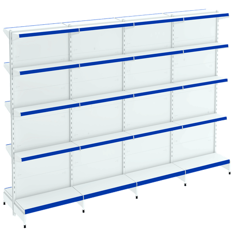 Gondola Parede 196 Amapa Flex Kit 4 Metros Branco Pe Az