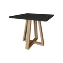 Ver imagem 2 de Mesa Quadrada Jantar 90cm Manu Preta Base Madeira Maciça