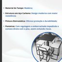 Ver imagem 3 de Conjunto Mesa Alta Bar Bistrô Quadrada Preta 4 Banquetas Confort Estofado Don Castro