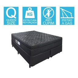 Cama Box Baú Queen + Colchão Portobel De Mola Arezzo Black Light - 4