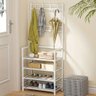 Sapateira Cabideiro Arara Multifuncional Branca Roupas Sapato Bolsa Rack Organizador Porta Sapatos 1 - 2