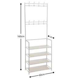 Sapateira Cabideiro Arara Multifuncional Branca Roupas Sapato Bolsa Rack Organizador Porta Sapatos 1 - 6